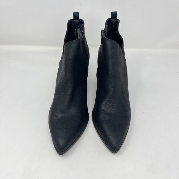 Qupid Chunky Block Heels Black Pointed Toe Casual Boots Women's Size 7.5 - Picture 6 of 10